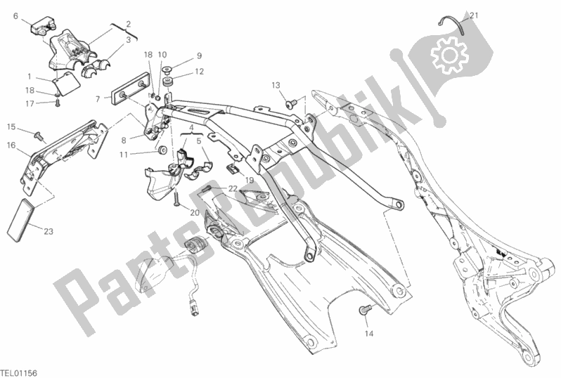 Tutte le parti per il Portatarga del Ducati Scrambler 1100 Sport USA 2018